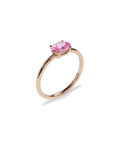 SLAETS Jewellery East-West Mini Ring Pink Tourmaline, 18kt Rose Gold (horloges)